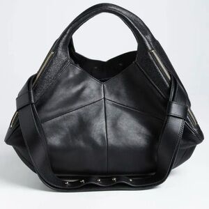 Pour La Victoire Nouveau II Satchel Hobo Tote Handbag Purse Black